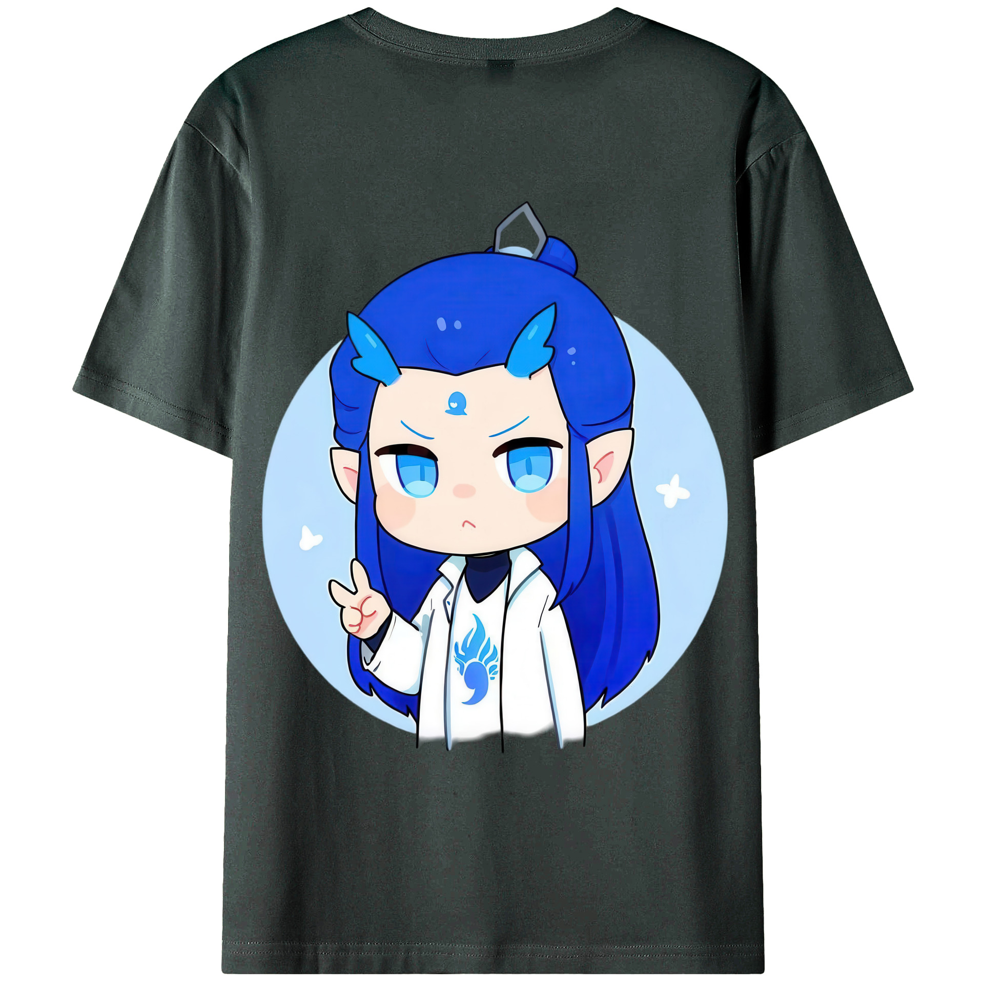 （画像用） Ne Zha 2 ナタ 魔童の大暴れ 綿100％ メンズ半袖Tシャツ（バックプリント） 通気性